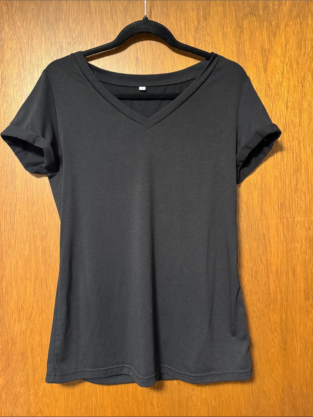 Amazon Women's Black V-Neck Short Sleeve Tee